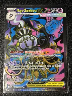 Mega Chandelure ex 099/084 Ultra Rare Pokemon Pitch Black Holo Near Mint - Image 1
