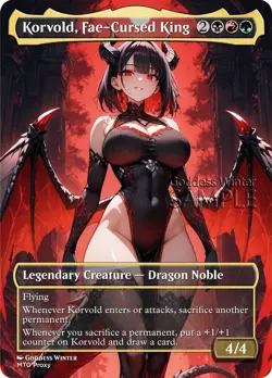MTG - Korvold, Fae-Cursed King - Fanart Borderless Style - EDH / Playtest - Image 1