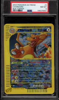 Pokemon Charizard Skyridge Crystal Reverse Holo Bx. Topper #9 PSA 8 - Image 1