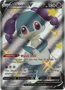 INDEEDEE V SV114/SV122 SHINING FATES POKEMON (SHINY FULL ART, NM) - Image 1
