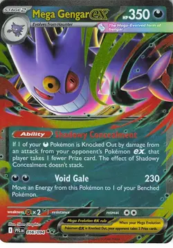 Mega Gengar ex 056/094 Double Rare Phantasmal Flames Pokemon Holo Near Mint - Image 1