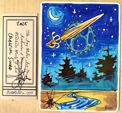 MTG ARTIST PROOF French Celestial Sword AP Sketch Art Amy WEBER Magic - Image 1