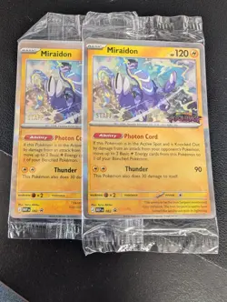 Pitch Black Staff Promo Set All 4 Sealed Miraidon Slowbro Dhelmise Pokemon TCG - Image 1