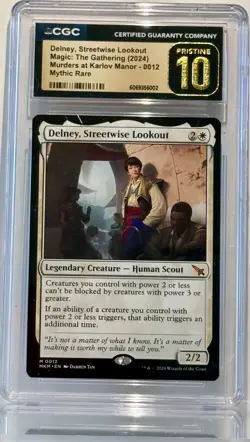 CGC PRISTINE 10 "Delney, Streetwise Lookout" MTG~MKM 0012 Mythic Rare - Image 2
