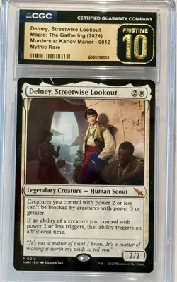 CGC PRISTINE 10 "Delney, Streetwise Lookout" MTG~MKM 0012 Mythic Rare - Image 5