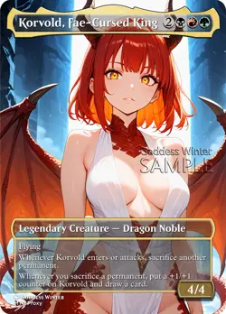 MTG - Korvold, Fae-Cursed King - Fanart Borderless Style - EDH / Playtest - Image 1