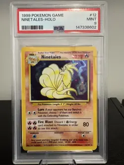 Pokemon Card Ninetales Holo Rare PSA 9 Mint, Base Set 12/102, WOTC 1999 - Image 1