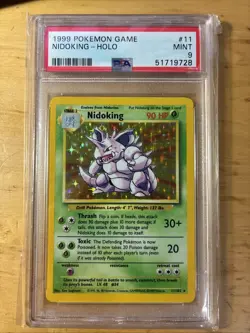 Nidoking Base Set Holo Card 11/102 Unlimited Holo NM PSA 9 - Image 1