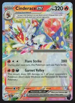 SV07: Stellar Crown Cinderace ex #028/142 Pokemon Card - Image 1