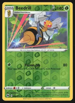 Champion's Path Beedrill #04/73 Reverse Holo Pokemon Card - Image 1