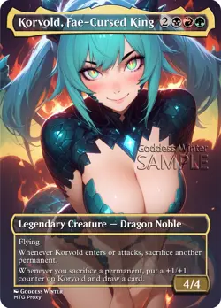 MTG - Korvold, Fae-Cursed King - Fanart Borderless Style - EDH / Playtest - Image 1