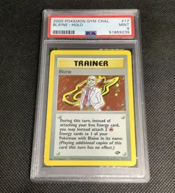 Original PSA 9 MINT Holo Blaine Gym Challenge Set Pokemon Trainer Card NM - Image 4