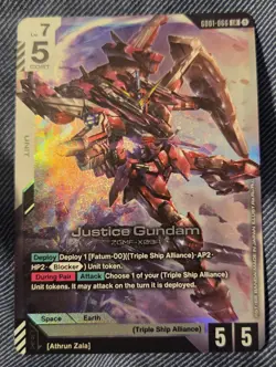 Justice Gundam LR G001-066 Gundam Card Game NM - Image 1