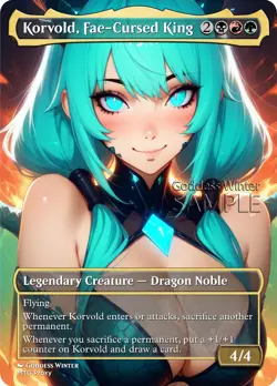 MTG - Korvold, Fae-Cursed King - Fanart Borderless Style - EDH / Playtest - Image 1