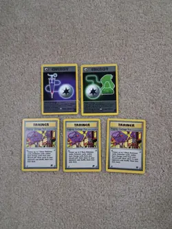 Vintage Team Rocket Trainer & Energy Cards-set of 5 - Image 1