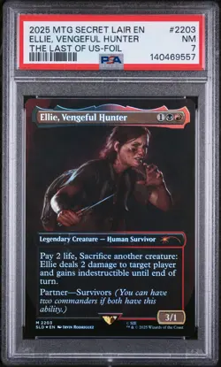 Ellie Vengeful Hunter Last Of Us-Foil Magic The Gathering Secret Lair 2203 PSA 7 - Image 1
