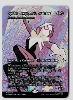 Spider-Gwen, Web-Warrior (Borderless) 24 Marvel Universe MTG Foil NM - Image 1