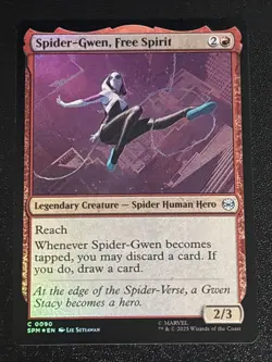 MTG Universes Beyond: Spider-man Spider-Gwen, Free Spirit Foil 0090 NM - Image 1