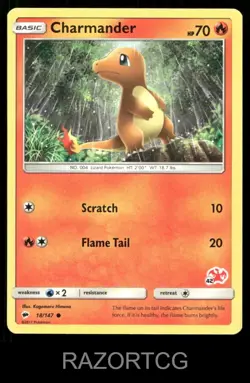 CHARMANDER - 18/147 (#42 CHARIZARD STAMPED) 018/147 BATTLE ACADEMY POKEMON NM/M - Image 1