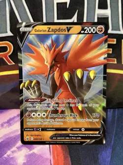 Pokemon Galarian Zapdos V SWSH- Chilling Reign 080/198 Holo Ultra MINT - Image 1