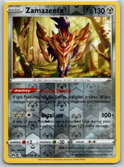 Zamazenta 097/159 Rare Crown Zenith Pokemon Reverse Holo Near Mint - Image 1