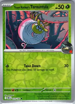 Team Rocket's Tarountula 019/182 Common Destined Rivals Pokemon Reverse Holo NM - Image 1