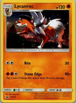 Lycanroc - SM105 Holo Promo Sun & Moon Promo Pokemon Near Mint - Image 1
