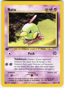 Natu 67/111 Common Neo Genesis Pokemon 1st Edition LP - Image 1