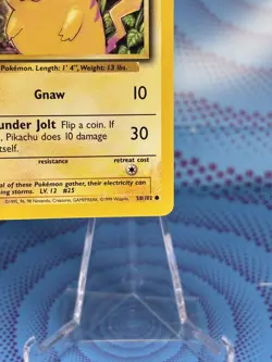Pikachu 58/102 Base Set Pokemon Yellow Cheeks Unlimited – Near Mint – WOTC 1999 - Image 4
