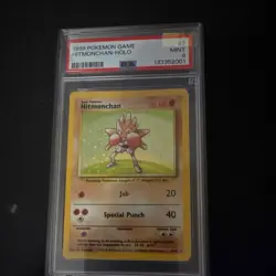 Pokemon 1999 Base Set Hitmonchan Holo PSA 9 7/102 English - Image 1