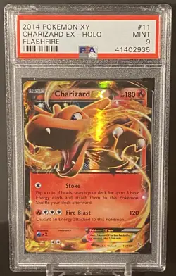 Pokemon 2014 XY Flashfire 11/106 Ultra Rare Holo Charizard EX PSA 9 Mint - Image 1
