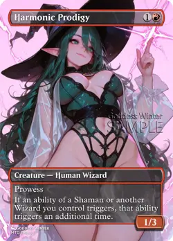 MTG - Harmonic Prodigy - Fanart Borderless Style - EDH / Playtest - Image 1