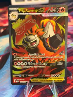 Mega Camerupt ex 156/132 Ultra Rare Mega Evolution Pokemon Holo Near Mint - Image 1