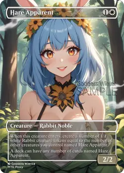 MTG - Hare Apparent - Fanart Borderless Style - EDH / Playtest - Image 1