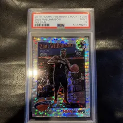 2019-20 Panini Premium Stock Zion Williamson RC Silver Pulsar Prizm #296 PSA 9 - Image 1