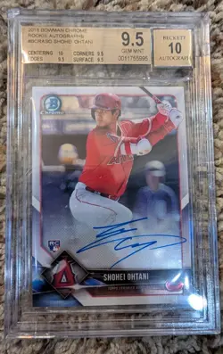 2018 Bowman Chrome Shohei Ohtani Rookie RC Batting Auto 10 BGS 9.5 #BCRA-SO - Image 1