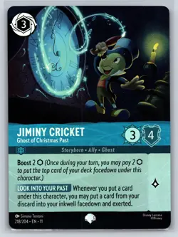 Disney Lorcana Jiminy Cricket - Ghost of Christmas Past 218/204 Epic Holo NM - Image 1