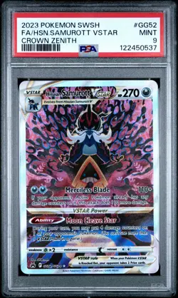 2023 POKEMON SWORD & SHIELD CROWN ZENITH FULL ART/HISUIAN SAMUROTT VSTAR PSA 9 - Image 1