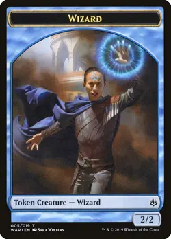 4x Wizard Token - NM - War of the Spark - SPARROW MAGIC mtg - Image 1