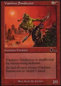 Moderate Play, English MTG Foil Viashino Sandscout - Foil Urza's Legacy Magic th - Image 1