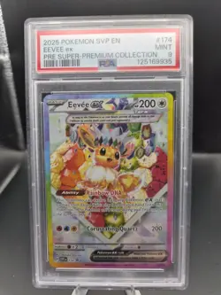 2025 POKEMON SVP EN-SV PROMO #174 EEVEE ex PRE SUPER-PREMIUM COLLECTION PSA 9 - Image 1