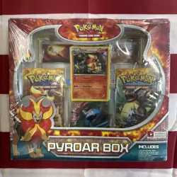 Pokemon TCG: 2014 XY Flashfire Sealed Pyroar Collection Box 3 Boosters New - Image 1