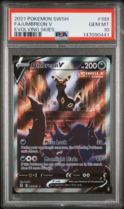Pokemon Umbreon V Evolving Skies Full Alt Art 189/203 PSA 10 Gem Mint - Image 1