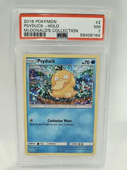2018 Psyduck Holo - Pokemon McDonald's Collection #2/12 card - Graded PSA 7 NM - Image 1