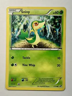 Snivy (Cosmos Holo) 001/114 Black & White Pokemon HP - Image 1