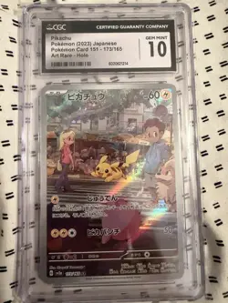 CGC 10 Pikachu 173/165 Pokemon Card 151 Art Rare Holo Japanese 2023 HP 60 - Image 1