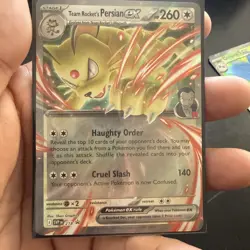 Pokemon TCG Team Rocket’s Persian ex SVP 218 Sv: Destined Rivals NM - Image 3