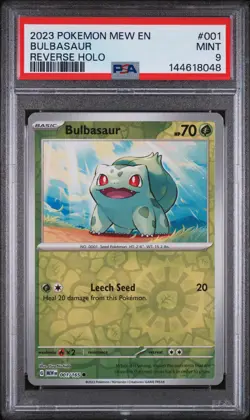 2023 POKEMON MEW EN-151 REVERSE HOLO #001 BULBASAUR PSA 9 - Image 1