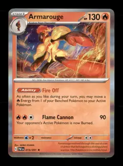 Armarouge 015/091 Rare Paldean Fates Pokemon Holo Near Mint - Image 1