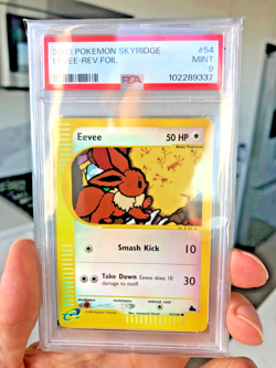 2003 POKEMON SKYRIDGE #54 EEVEE-REVERSE FOIL PSA 9 MINT - Image 1